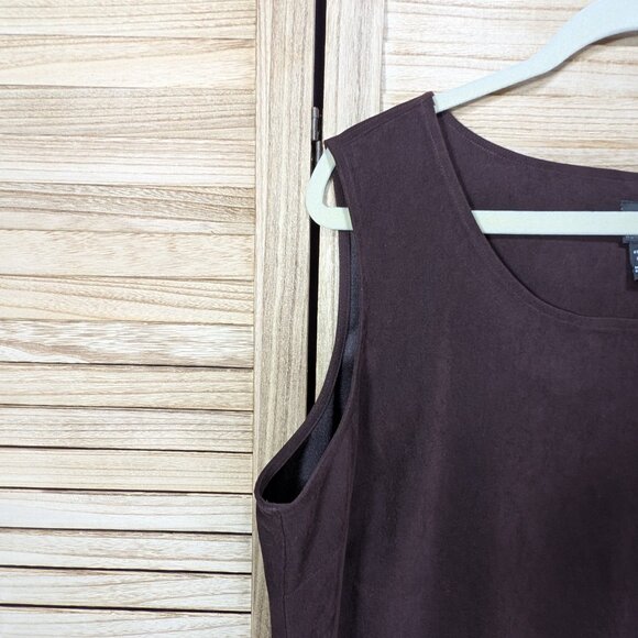 Erika Dress Sleeveless Velvety Brown Size 1X - Picture 2 of 7